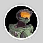 Logo of Kantusaurs, showing an illustrated portrait of Halo's Master Chief